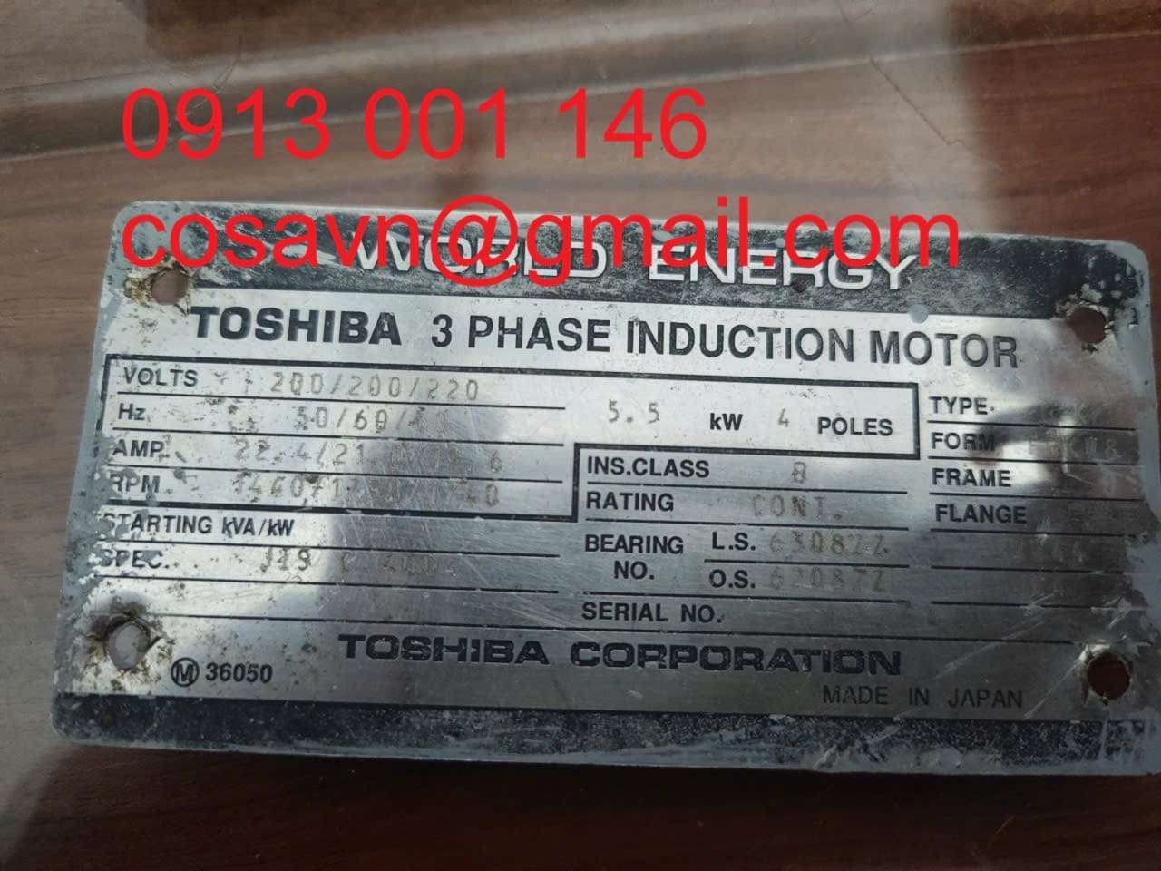 Động cơ cảm ứng 3 pha Toshiba